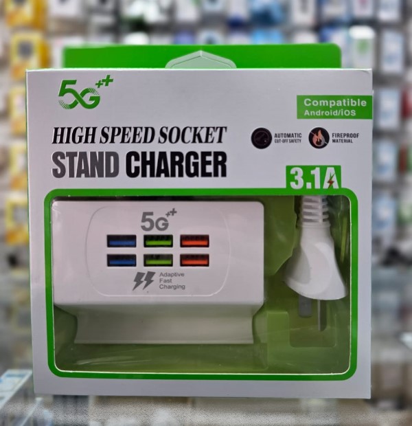BASE DE CARGA 6 PUERTOS USB 3.1A