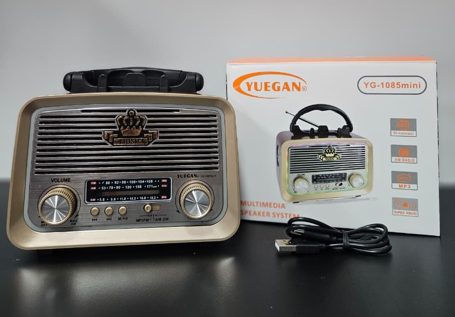 RADIO RETRO DUAL CON LINTERNA AM/FM/BT (YG-1085)